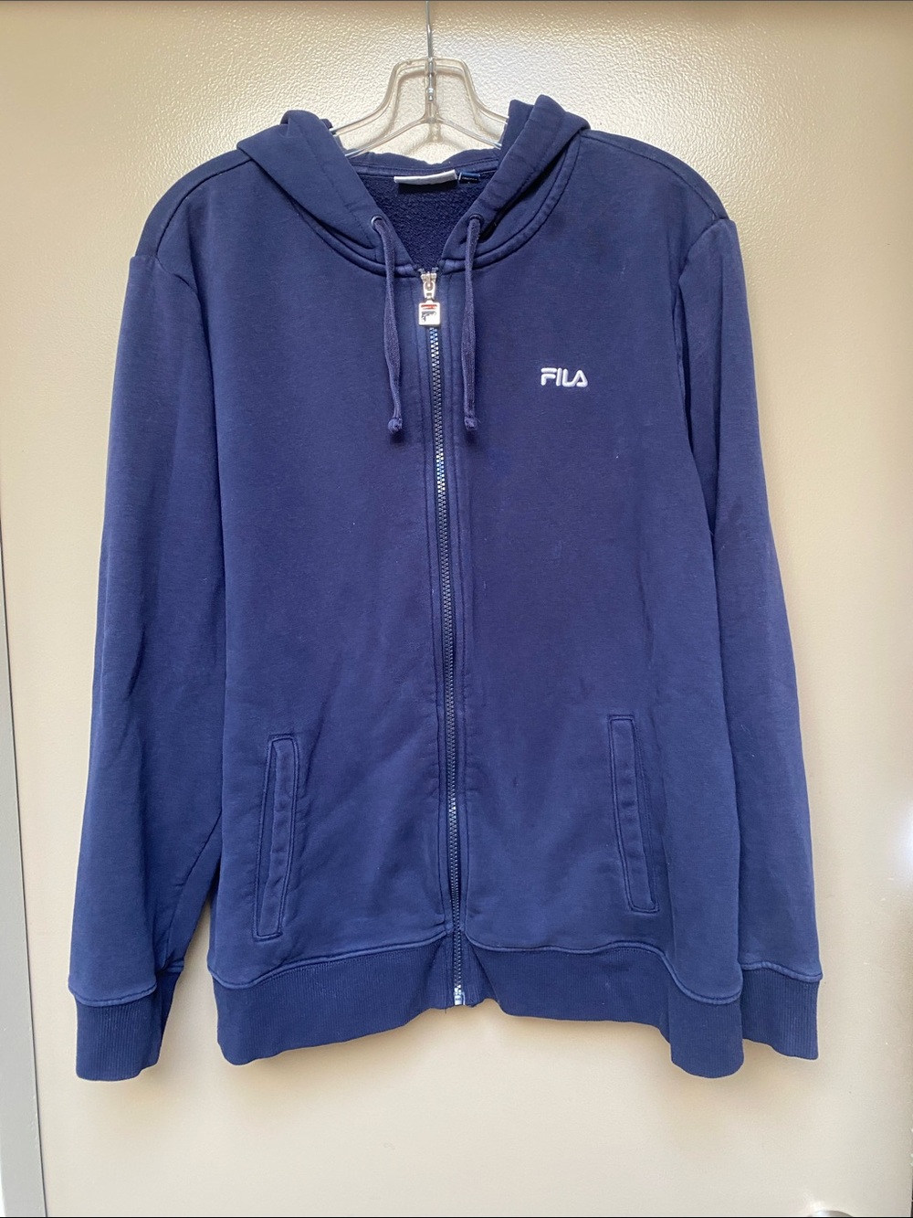 Fila navy blue zip up hoodie